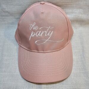 The Party Baseball Hat Cap Womens One Size Pink White Strapback  Gertex